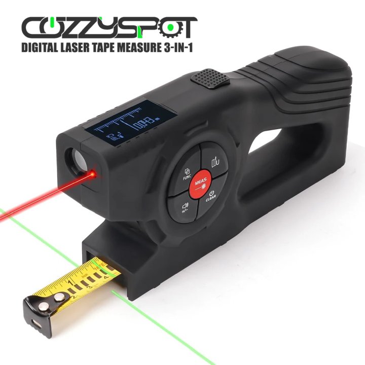 Cozzyspot™ Digital Laser Tape Measure 3-in-1