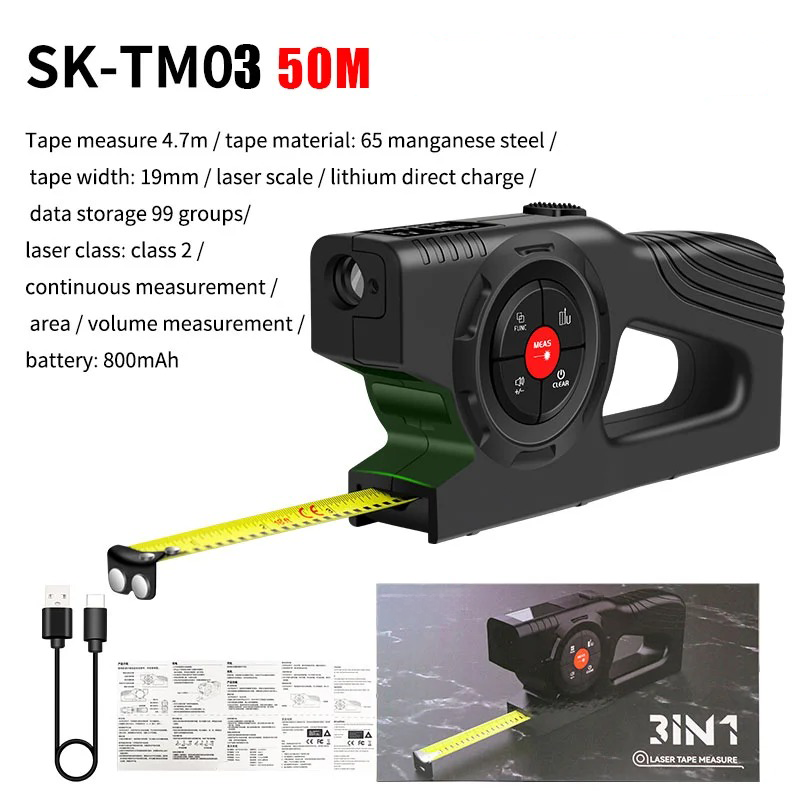 Cozzyspot™ Digital Laser Tape Measure 3-in-1